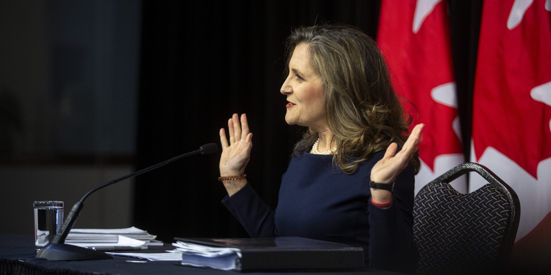 In the government’s latest budget tabled on April 16, Deputy Prime Minister and Finance Minister Chrystia Freeland had limited new commitments for Canada’s foreign ministry. The Hill Times photograph by Andrew Meade