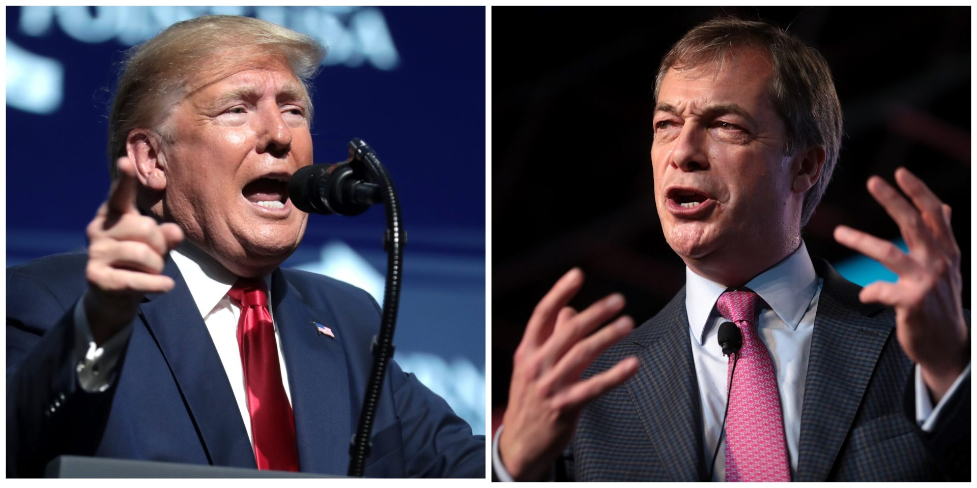 Britain’s Nigel Farage, right, and America’s Donald Trump 

Photographs courtesy of Wikimedia Commons, Gage Skidmore