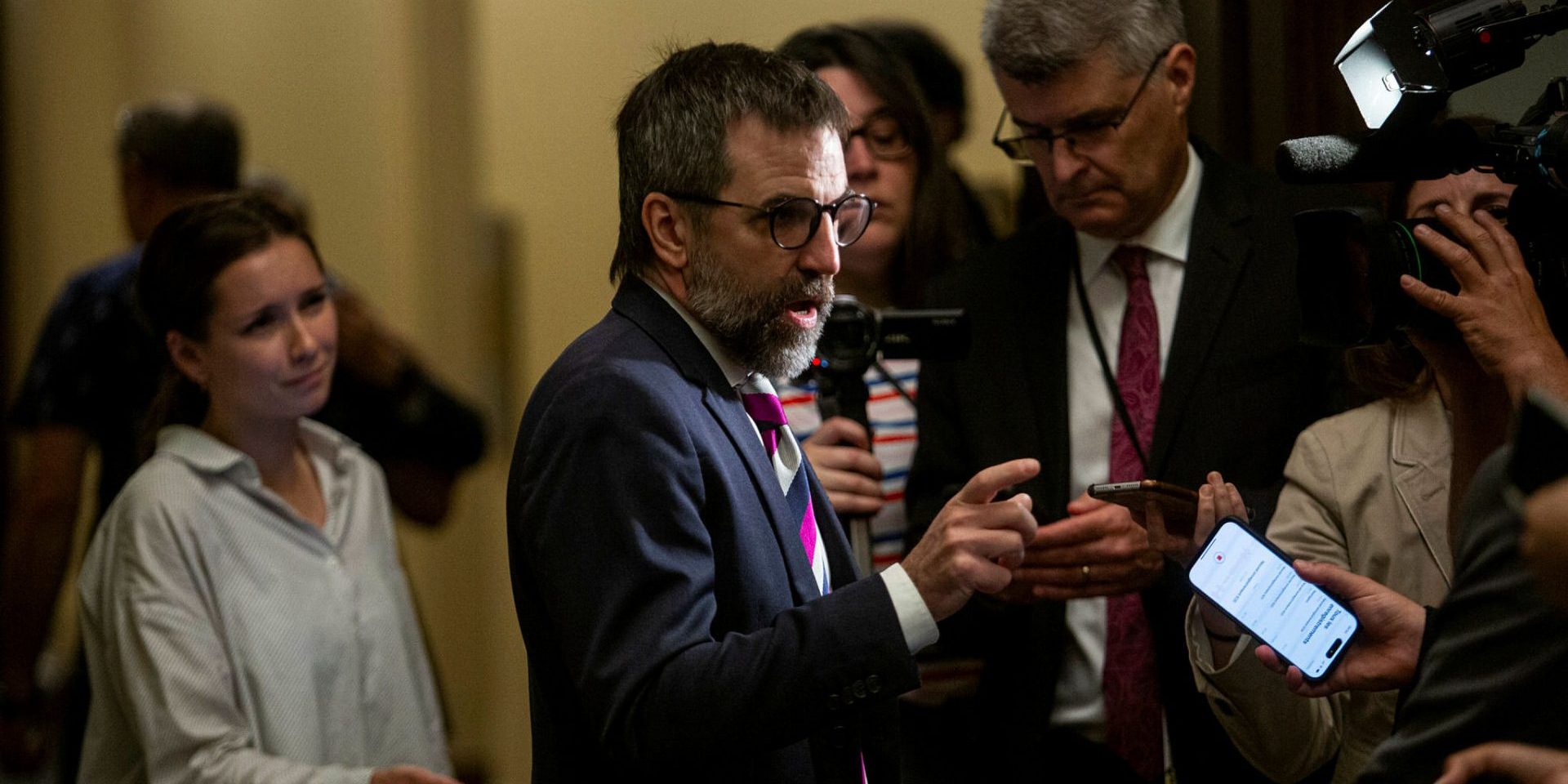 Minister of Environment and Climate Change Steven Guilbeault speaks with reporters before the Liberal cabinet meeting in West Block on June 18, 2024.