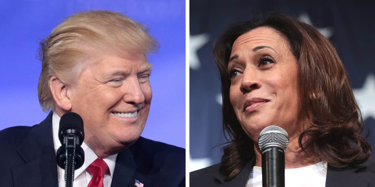 Donald Trump, left, and Kamala Harris