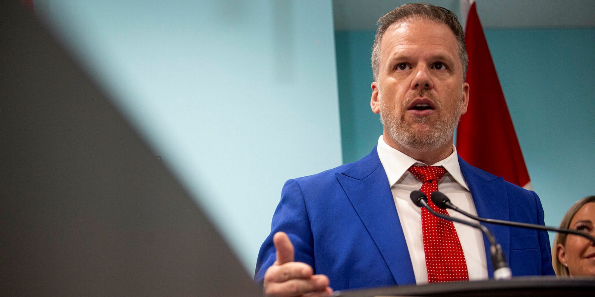 Minister of Health Mark Holland makes an announcement about the Canadian Dental Care Program at Dentistry at Bank St in Ottawa on Aug. 7, 2024.