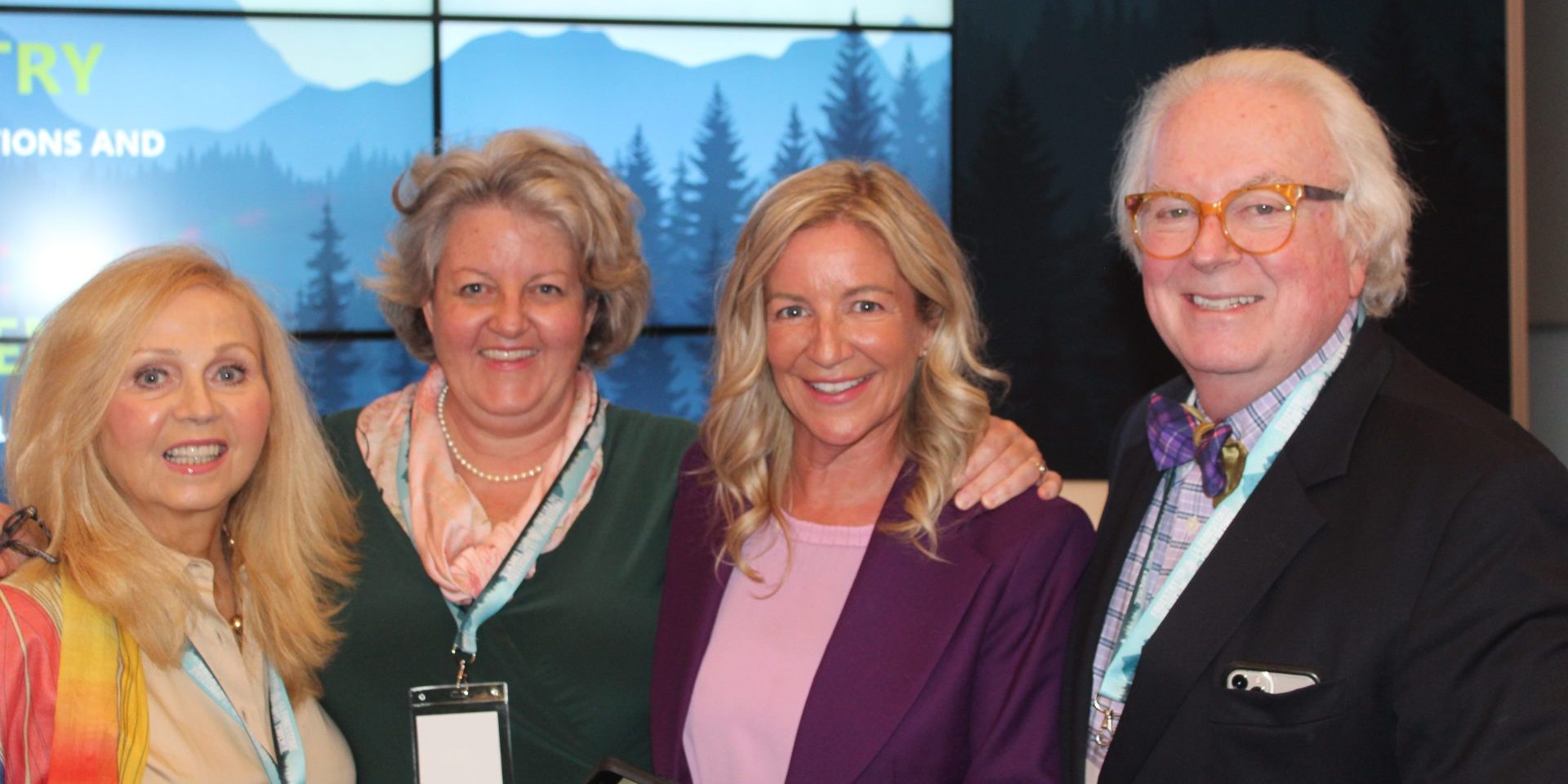 Laura Peck, left, Rosemary Thompson, Global Public Affairs' Hannah Thibedeau, and Barry McLoughlin at the Forest Producer's Association national policy conference and parliamentary reception on Sept. 19 at the National Arts Centre.