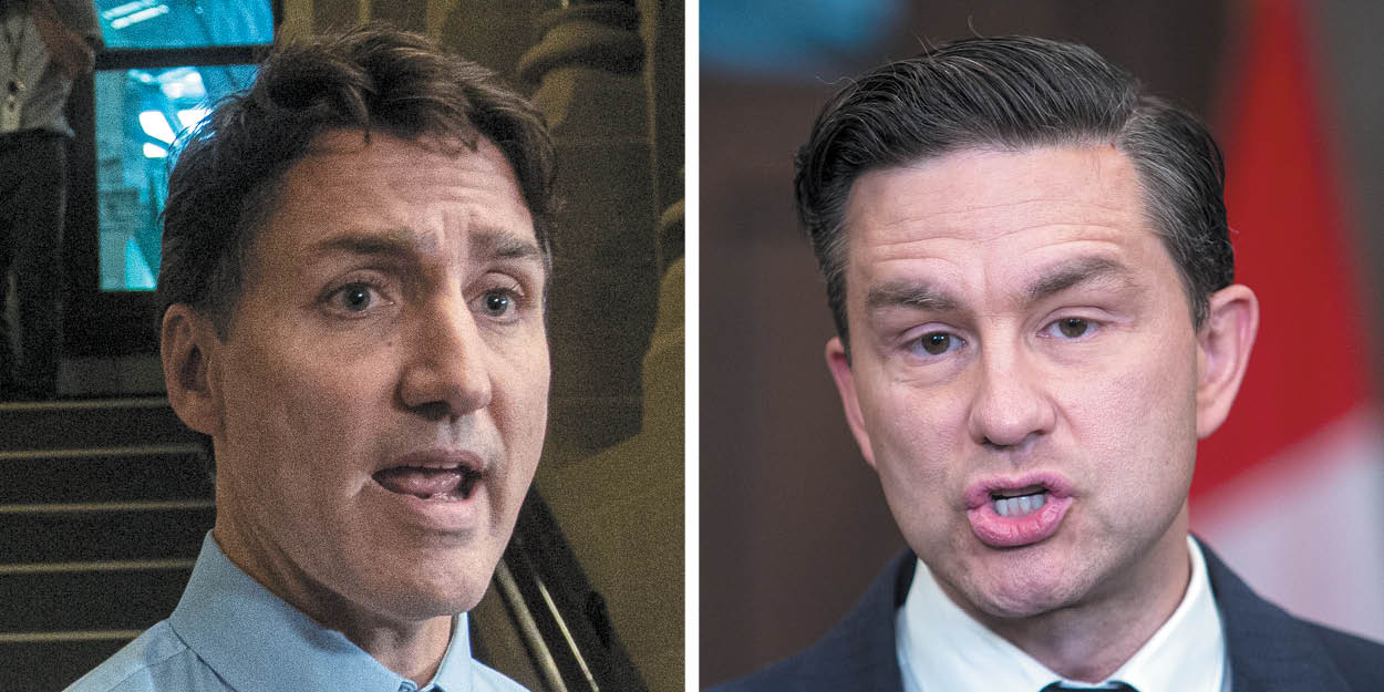 Neither Prime Minister Justin Trudeau, left, Conservative Leader Pierre Poilievre