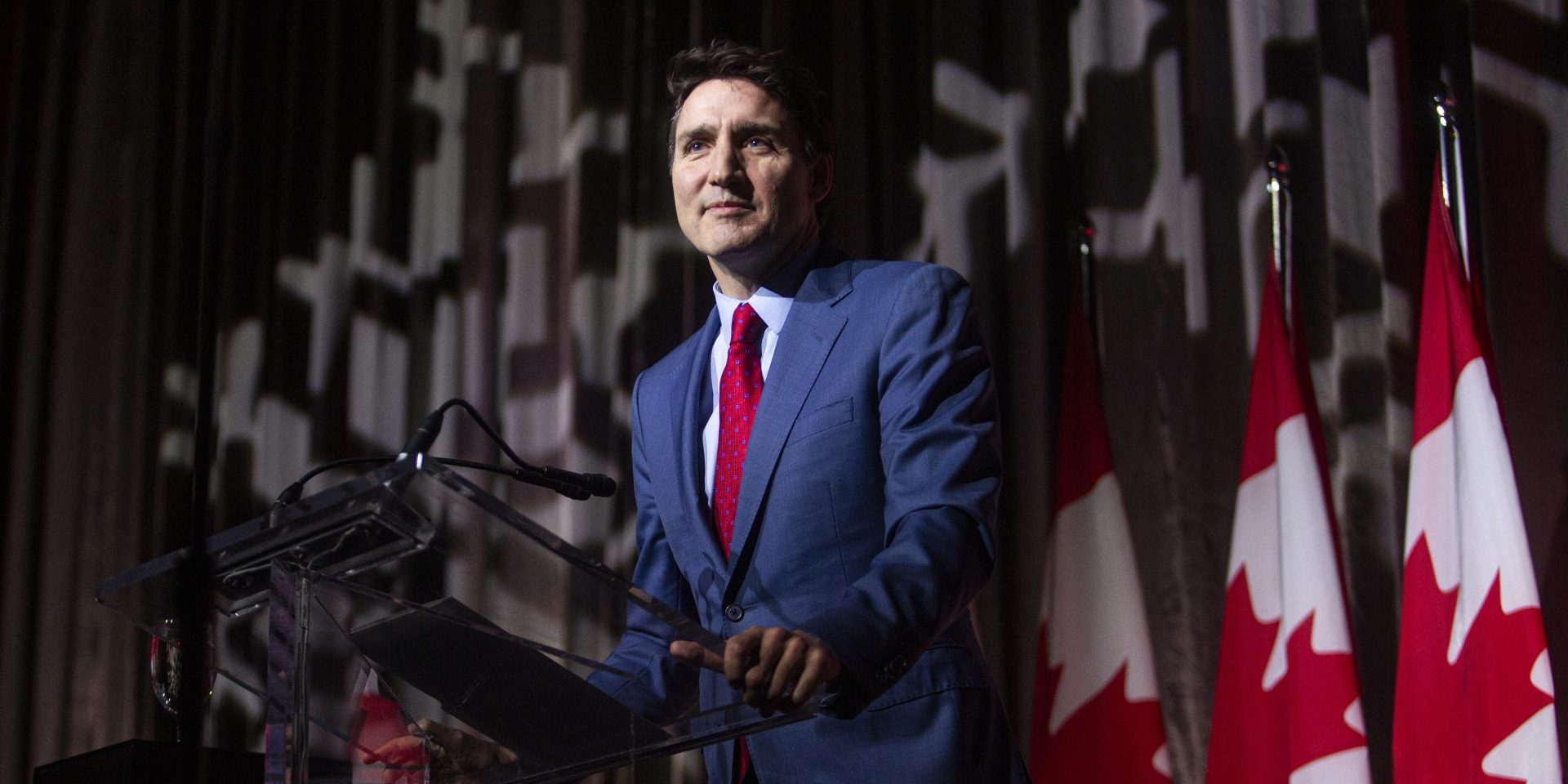 Prime Minister Justin Trudeau speaks at the Liberal National Caucus holiday party in Ottawa  on  Dec. 17, 2024. The Hill Times photograph by Andrew Meade