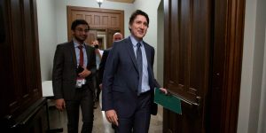 Prime Minister Justin Trudeau, right, Mohammad Hussain