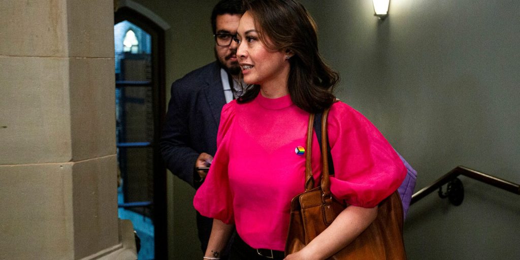 Minister of Women and Gender Equality and Secretary of State Small Business and Tourism Rechie Valdez arrives for the Liberal cabinet meeting in West Block on June 10, 2025. The Hill Times photograph by Andrew Mead