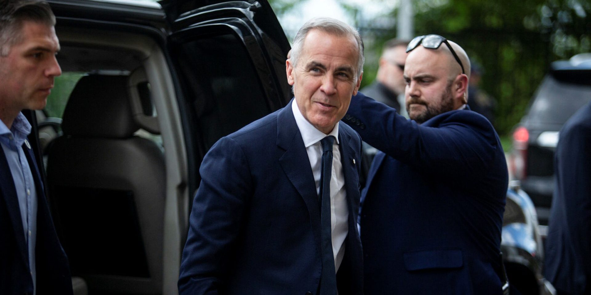 Prime Minister Mark Carney arrives for the Liberal caucus meeting in West Block on May 25, 2025. The Hill Times photograph by Andrew Meade