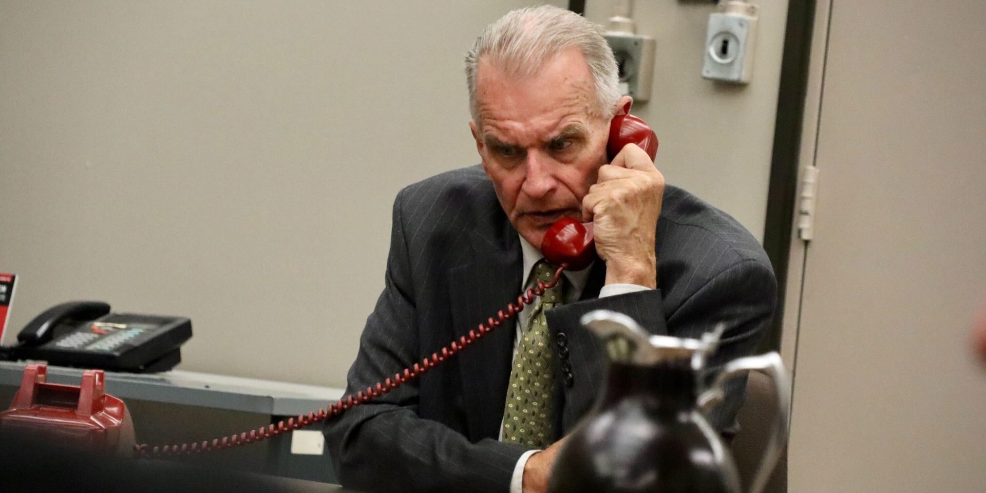 Peter Haworth as Prime Minister John Diefenbaker in Dief the Chief