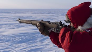 A Canadian Ranger from 1 Canadian Ranger Patrol Group fires a Lee Enfield rifle at an austere range near Hall Beach, Nunavut during Operation NUNALIVUT on February 25, 2017.

 

Photo: Sgt Jean-François Lauzé, Task Force Imagery Technician