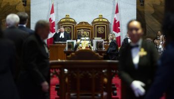 Senator Pierre Moreau, Quebec, arrives to the Senate Chamber to be sworn in on  Sept. 25, 2024. The Hill Times photograph by Andrew Meade