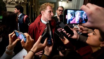 Minister of Immigration, Refugees and Citizenship Marc Miller speaks with reporters before the Liberal cabinet meeting in West Block on  Nov. 26, 2024.The Hill Times photograph by Andrew Meade}