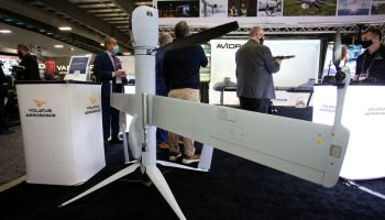 A Volatus Aerospace drone is pictured at the CANSEC trade show in Ottawa on June 1, 2022. The Hill Times photograph by Andrew Meade