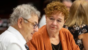 Senators Éric Forest, left, and Yvonne Boyer at a Senate Standing Committee on Internal Economy, Budgets, and Administration meeting on June 20, 2024.