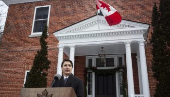 Prime Minister Justin Trudeau holds a press conference outside his home at Rideau Cottage on  Jan. 6, 2025, to announce his resignation as Prime Minister and leader of the Liberal Party.Hill Times photograph by Andrew Meade