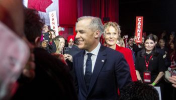 Leadership candidate Mark Carney arrives at the Liberal Party leadership announcement on March 9, 2025. The Hill Times photograph by Andrew Meade