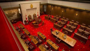 Senate Chamber in Senate of Canada Building on Apr. 24, 2019.