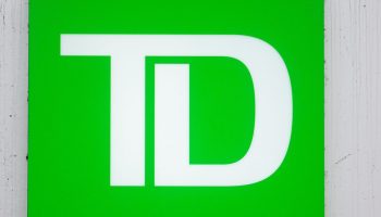 Toronto Dominion bank logo pictured in. Ottawa on Aug. 15, 2023.