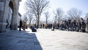 Prime Minister Mark Carney holds a press conference outside Rideau Hall after asking the Governor General to dissolve Parliament and call an election on March 23. The Hill Times photograph by Andrew Meade