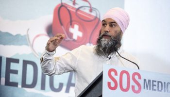 New Democratic Party leader Jagmeet Singh speaks at the SOS Medicare 3.0 Conference in Ottawa on Feb. 24. The conference was hosted by the Canadian Health Coalition, the Canadian Labour Congress and a number of other unions to talk about strengthening the medicare program. The Hill Times photograph by Andrew Meade