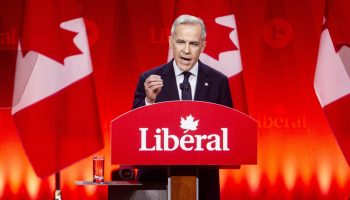 Newly elected Liberal Party leader Mark Carney addresses supporters at the Liberal Party leadership convention on March 9, 2025, after results of the election are announced. The Hill Times photograph by Andrew Meade