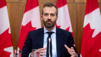 Minister of Government Transformation Public Works and Procurement Joël Lightbound holds a press conference in the National Press Theatre on Sept. 25, 2025, to provide an update on changes to Canada Post’s services. The Hill Times photograph by Andrew Meade