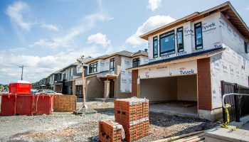 Housing construction in a Claridge Homes development at Findlay Creek in Ottawa is pictured on Aug. 22, 2023.