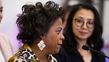 Minister of Health Marjorie Michel makes an announcement about the Canadian Dental Care Plan in Vanier, Ont. on  Oct. 2, 2025, to provide an update that 5 million Canadians have enrolled in the program. The Hill Times photograph by Andrew Meade