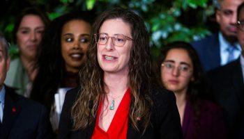 Secretary of State for Seniors Stephanie McLean speaks during an announcement in the Wellington Building on Oct. 20, 2025, ahead of Budget 2025 on new Government of Canada measures to counter fraud and strengthen Canadians' financial security.. The Hill TImes photograph by Andrew Meade