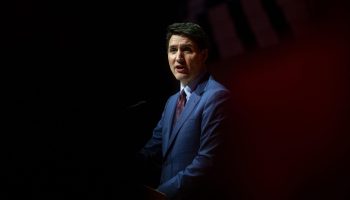 Prime Minister Justin Trudeau addresses Liberal Party supporters at a Laurier Club fundraiser at the Museum of History in Gatineau, Que. on  Dec. 16, 2024.