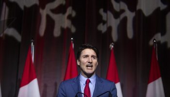 Prime Minister Justin Trudeau speaks at the Liberal National Caucus holiday party in Ottawa  on  Dec. 17, 2024. The Hill Times photograph by Andrew Meade