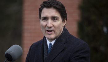 Prime Minister Justin Trudeau holds a press conference outside his home at Rideau Cottage on  Jan. 6, 2025, to announce his resignation as Prime Minister and leader of the Liberal Party.Hill Times photograph by Andrew Meade