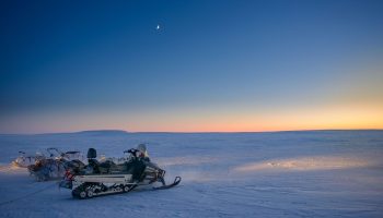 Snowmobiles light the drop zone before the 3rd Battalion Princess Patricia's Canadian Light Infantry parachute drop during Exercise ARCTIC RAM near Resolute Bay, Nunavut on February 12, 2016.

Photo: MCpl Louis Brunet, Canadian Army Public Affairs