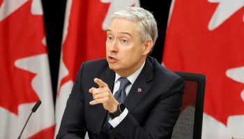 Press conference with Minister of Finance and Intergovernmental Affairs,  Dominic LeBlanc,  Minister of Foreign Affairs, Mélanie Joly  and the Minister of Innovation, Science and Industry François-Philippe Champagne. March 12, 2025 at  National Press Theatre – Room 325, Wellington Building. The Hill Times photograph by Sam Garcia