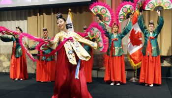 Guests were entertained by the Y:eon Dance Company at the event to celebrate South Korea and its Armed Forces Day at the Sir John A. Macdonald Building on Oct. 7. The Hill Times photograph by Sam Garcia