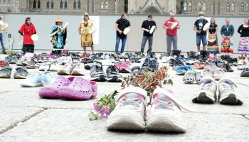 Drumming Circle. June 3, 2021 at the Centennial Flame. To honour the 215 children found in Kamloops B.C. Sam Garcia