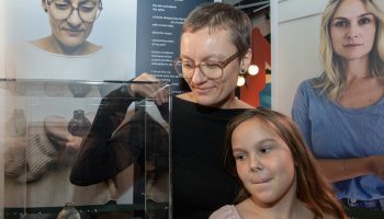 Meghan Fandrich and daughter Helen survived the 2021 Lytton, B.C. fire. They appeared in Ottawa with a doorknob salvaged from the remains of Fandrich's destroyed cafe. Photograph courtesy of Sierra Club