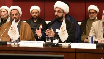 Imam Inayat Ali Shakir, left, Imam Mohammad Tawhidi, and Imam Paul Salahuddin Armstrong of the Global Imams Council in Ottawa on Dec. 4. Photograph courtesy of the Global Imams Council.