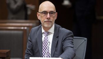 Yves Giroux, Parliamentary Budget Officer appears before the Standing Committee on Natural Resources during a meeting in West Block on Nov. 18, 2024. The Hill Times photograph by Andrew Meade