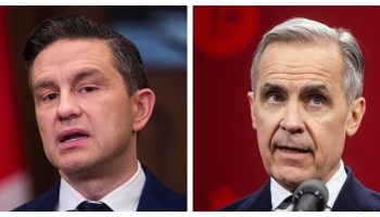 Conservative Leader Pierre Poilievre, left, and Liberal leadership front-runner Mark Carney.
The Hill Times photographs by Andrew Meade