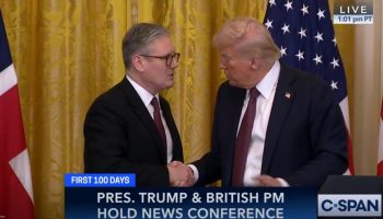 U.K. Prime Minister Keir Starmer and U.S. President Donald Trump spoke during a press conference at The White House. Screenshot courtesy of CSPAN