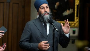 New Democratic Party leader Jagmeet Singh speaks with reporters in the House of Commons foyer before Question Period on  Dec. 4, 2024. The Hill Times photograph by Andrew Meade