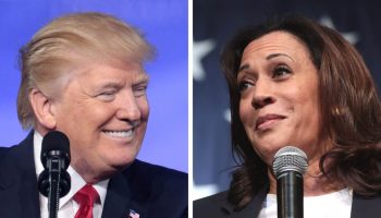 Donald Trump, left, and Kamala Harris