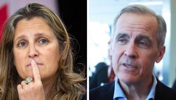 Chrystia Freeland, left, and Mark Carney.