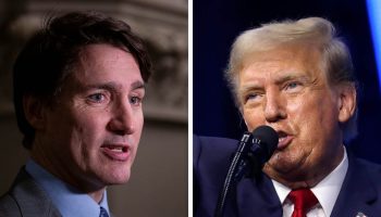 Mashup of Justin Trudeau and Donald Trump. Andrew Meade and Wikimedia Commons