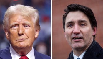 U.S. president-elect Donald Trump, left, and Prime Minister Justin Trudeau.